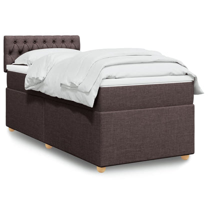 Giroletto a Molle con Materasso Marrone Scuro 90x190cm Tessuto | homemem39