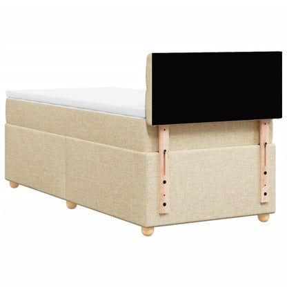 Giroletto a Molle con Materasso Crema 90x190 cm in Tessuto | homemem39