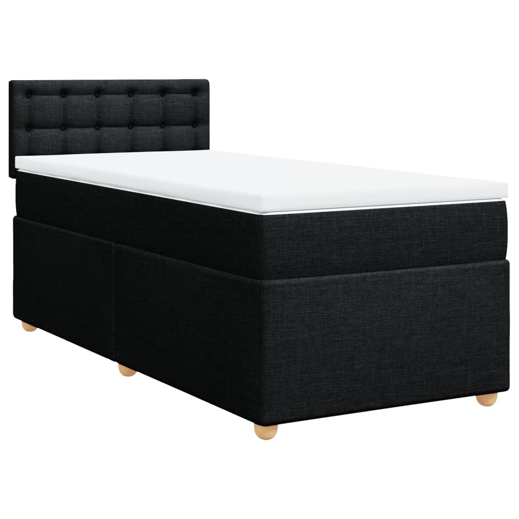 Giroletto a Molle con Materasso Nero 90x190 cm in Tessuto | homemem39