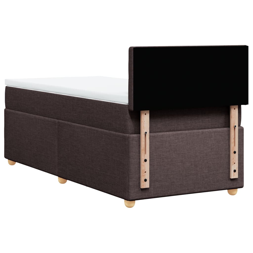 Giroletto a Molle con Materasso Marrone Scuro 90x190cm Tessuto | homemem39