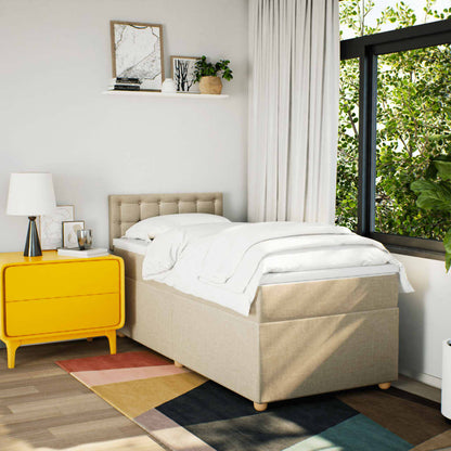 Giroletto a Molle con Materasso Crema 90x190 cm in Tessuto | homemem39