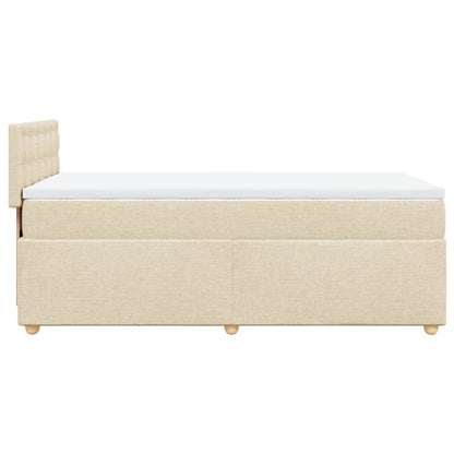 Giroletto a Molle con Materasso Crema 90x190 cm in Tessuto | homemem39