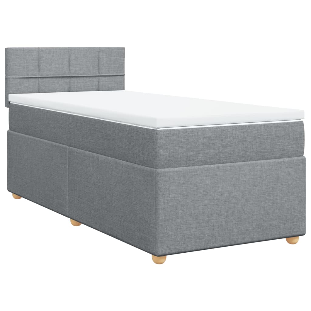 Giroletto a Molle con Materasso Grigio Chiaro 90x200 cm Tessuto | homemem39