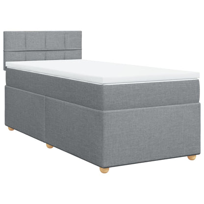 Giroletto a Molle con Materasso Grigio Chiaro 90x200 cm Tessuto | homemem39