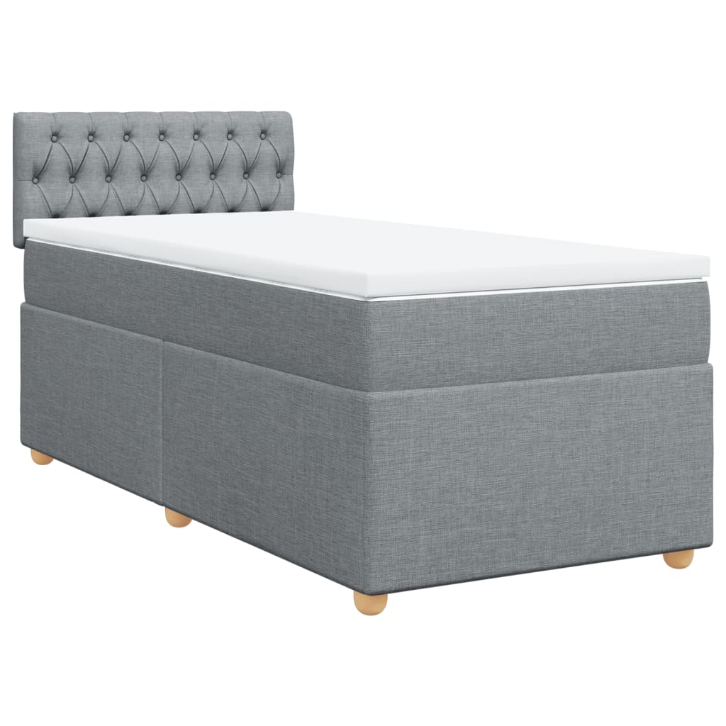 Giroletto a Molle con Materasso Grigio Chiaro 90x200 cm Tessuto | homemem39
