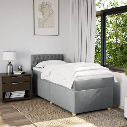Giroletto a Molle con Materasso Grigio Chiaro 90x200 cm Tessuto | homemem39