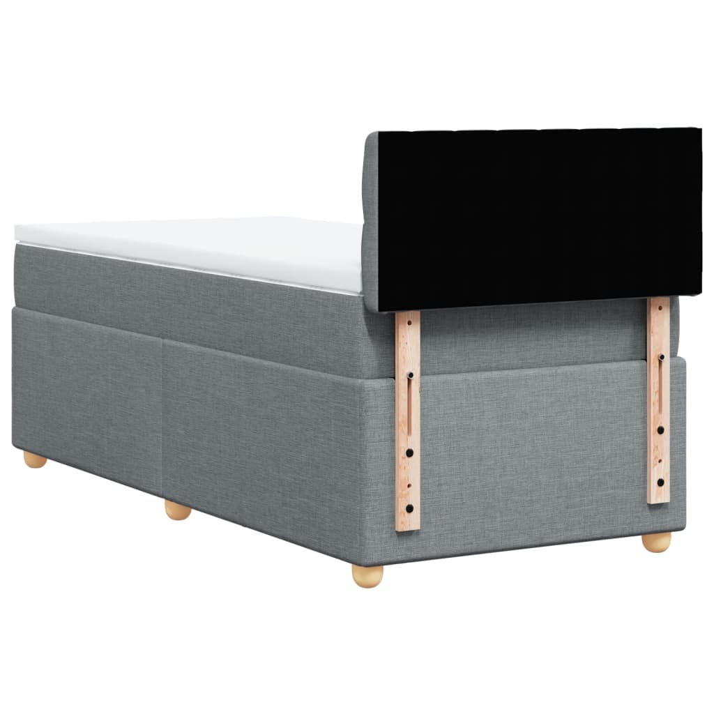 Giroletto a Molle con Materasso Grigio Chiaro 90x200 cm Tessuto | homemem39