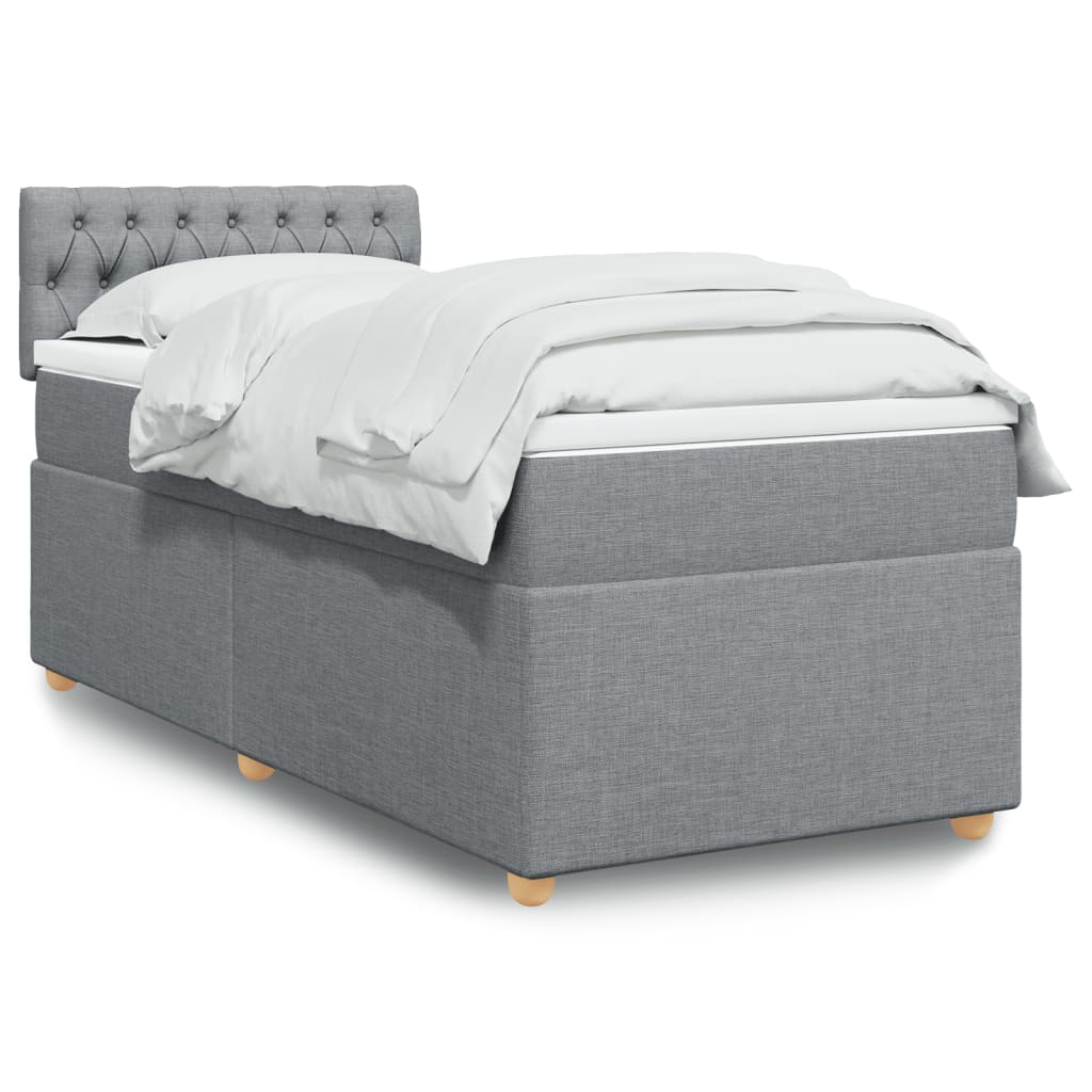 Giroletto a Molle con Materasso Grigio Chiaro 90x200 cm Tessuto | homemem39