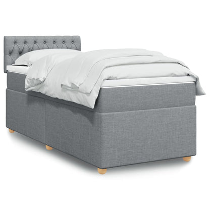 Giroletto a Molle con Materasso Grigio Chiaro 90x200 cm Tessuto | homemem39