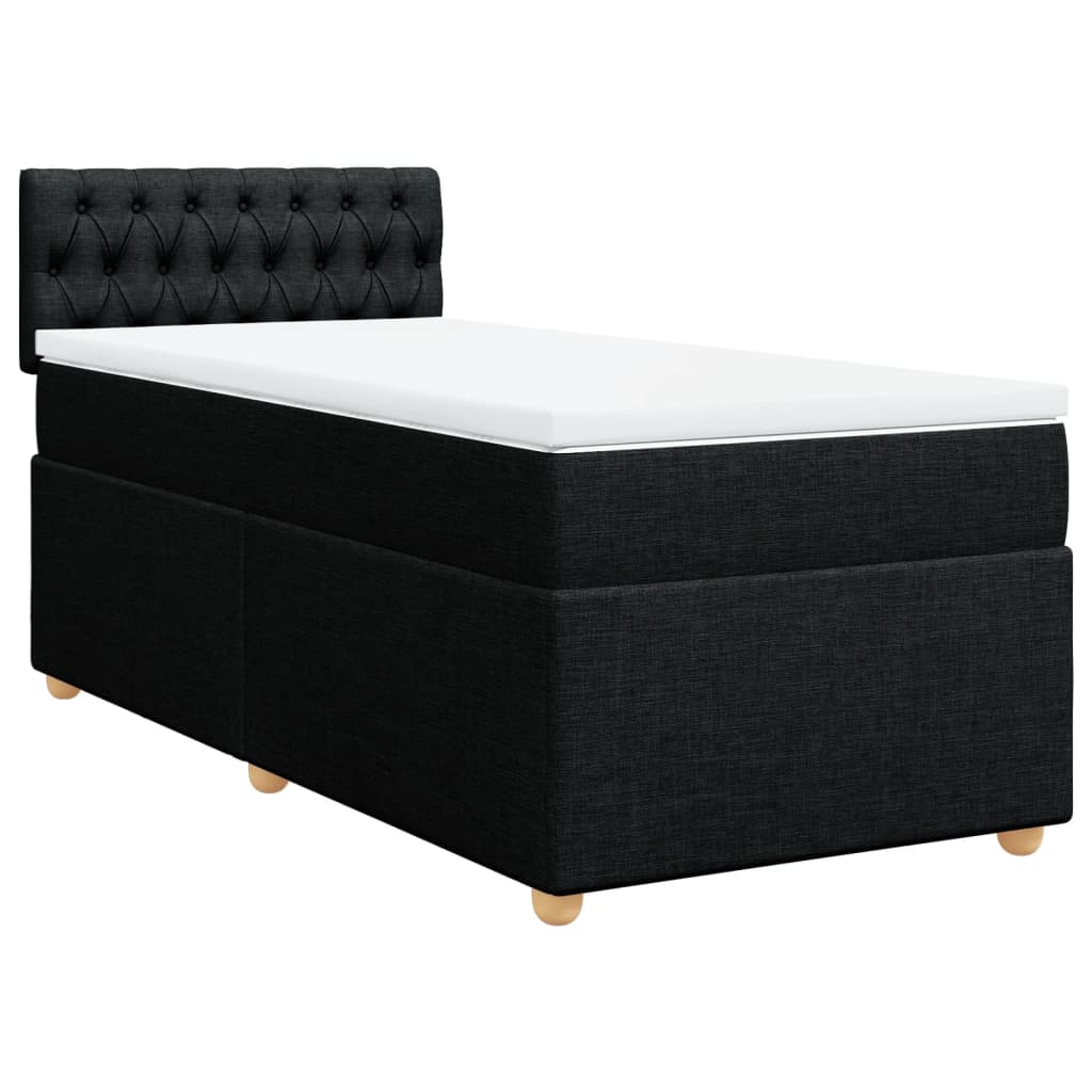 Giroletto a Molle con Materasso Nero 90x200 cm in Tessuto | homemem39