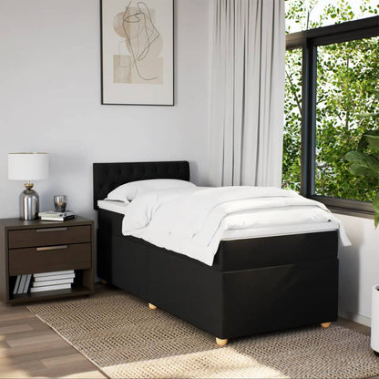 Giroletto a Molle con Materasso Nero 90x200 cm in Tessuto | homemem39