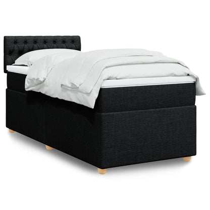 Giroletto a Molle con Materasso Nero 90x200 cm in Tessuto | homemem39