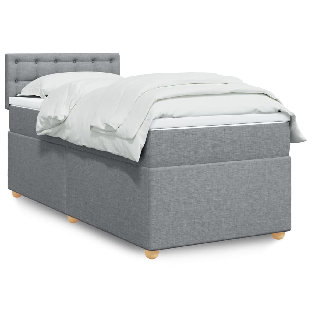 Giroletto a Molle con Materasso Grigio Chiaro 90x200 cm Tessuto | homemem39