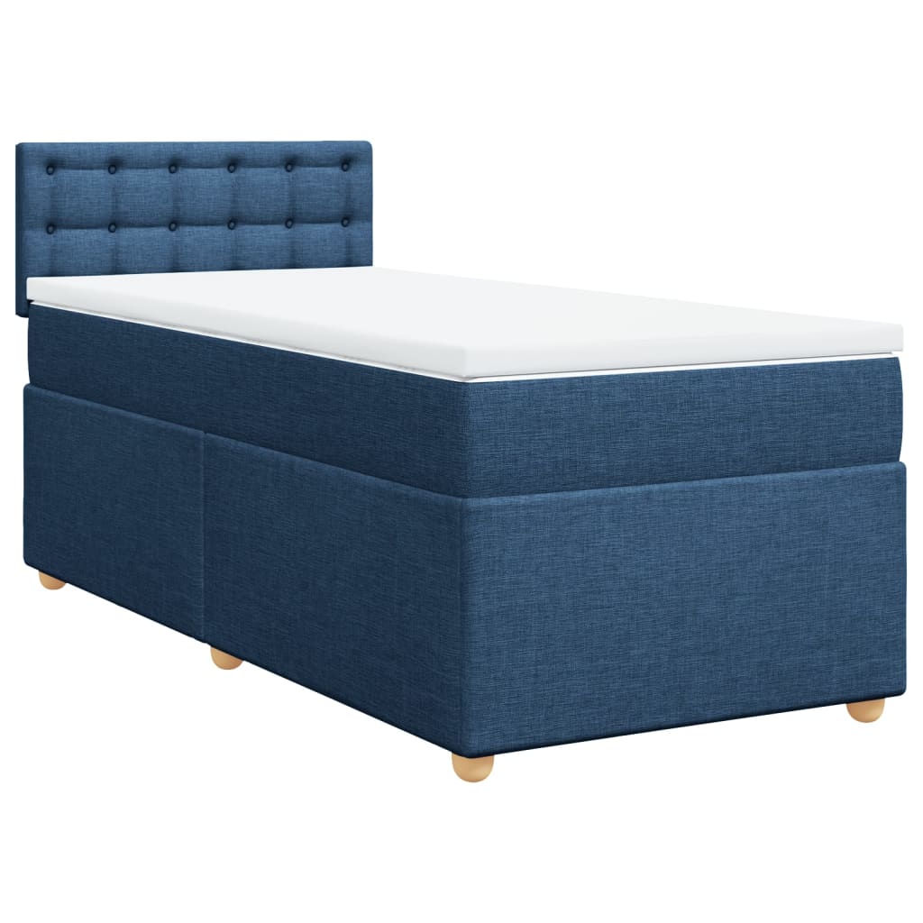 Giroletto a Molle con Materasso Blu 100x200 cm in Tessuto | homemem39