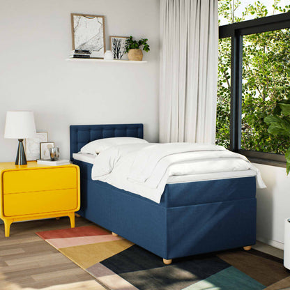 Giroletto a Molle con Materasso Blu 100x200 cm in Tessuto | homemem39