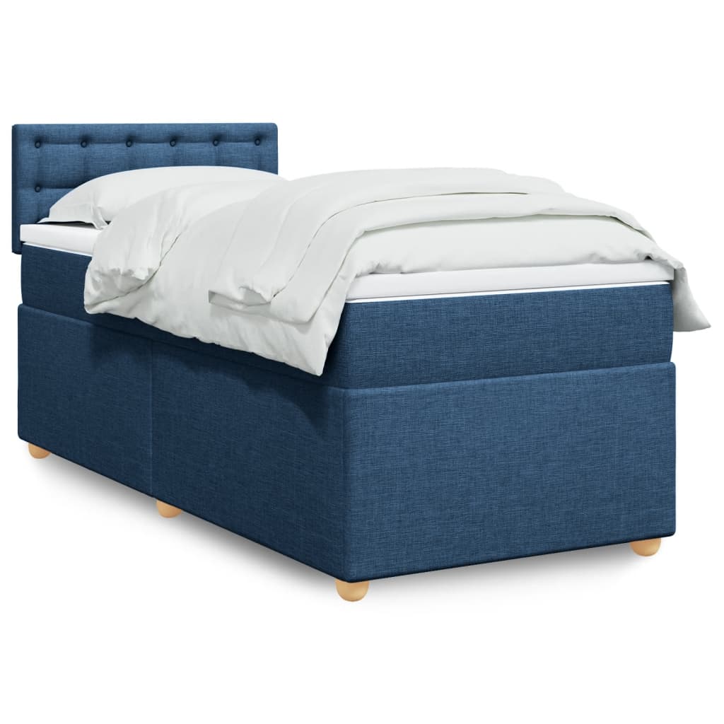 Giroletto a Molle con Materasso Blu 100x200 cm in Tessuto | homemem39