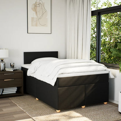 Giroletto a Molle con Materasso Nero 120x190 cm in Tessuto | homemem39