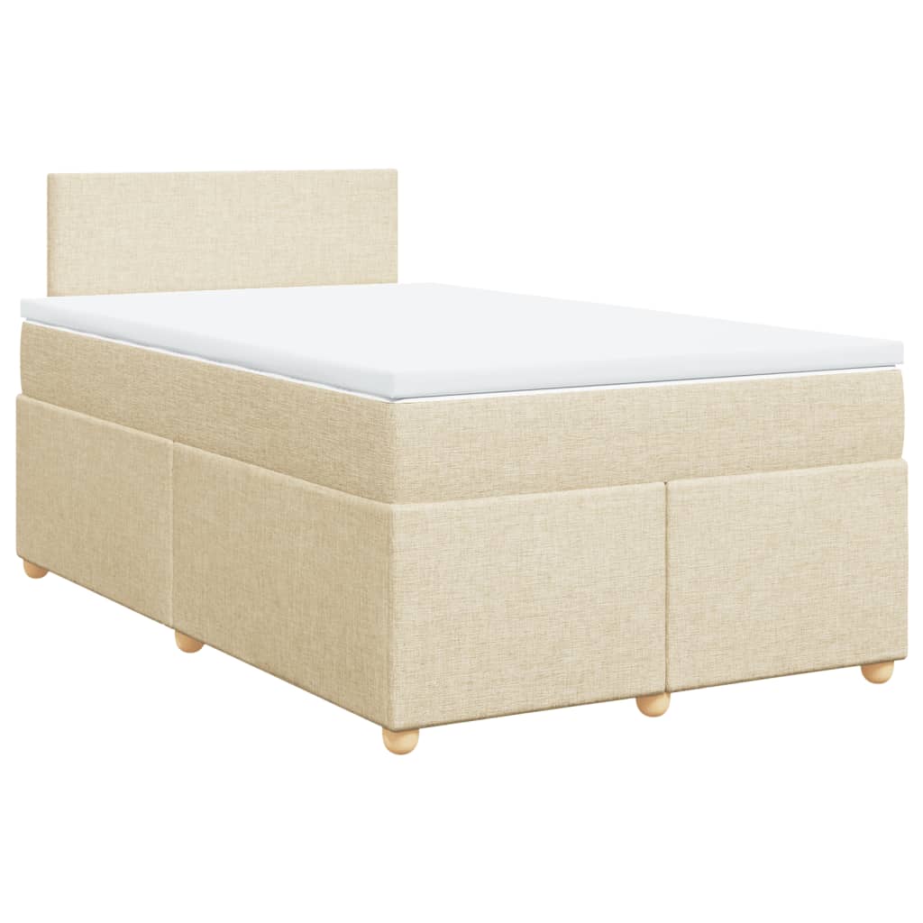 Giroletto a Molle con Materasso Crema 120x190 cm in Tessuto | homemem39