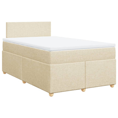 Giroletto a Molle con Materasso Crema 120x190 cm in Tessuto | homemem39