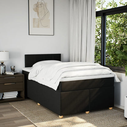Giroletto a Molle con Materasso Nero 120x190 cm in Tessuto | homemem39