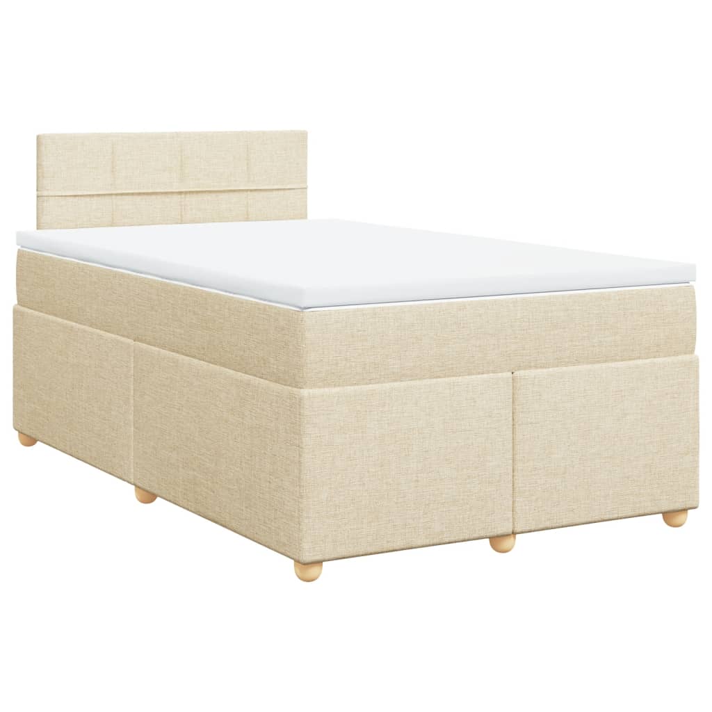 Giroletto a Molle con Materasso Crema 120x190 cm in Tessuto | homemem39