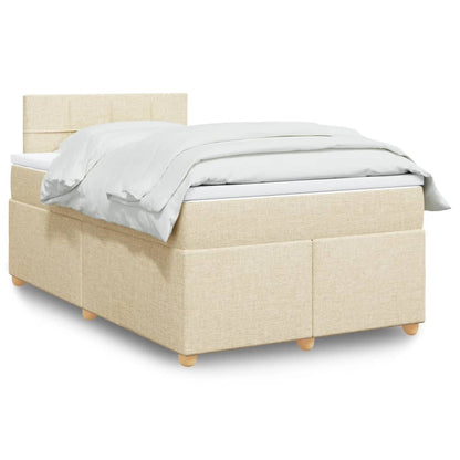 Giroletto a Molle con Materasso Crema 120x190 cm in Tessuto | homemem39