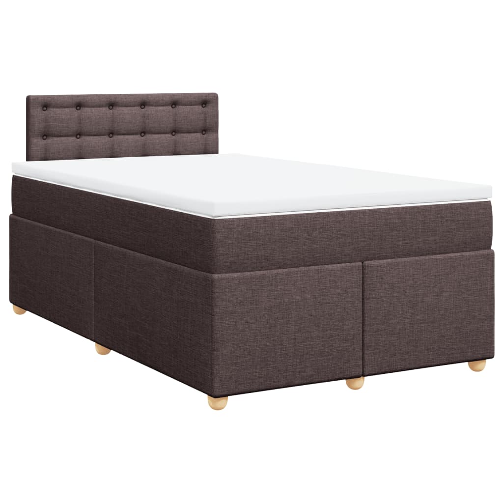 Giroletto a Molle con Materasso Marrone Scuro 120x190cm Tessuto | homemem39