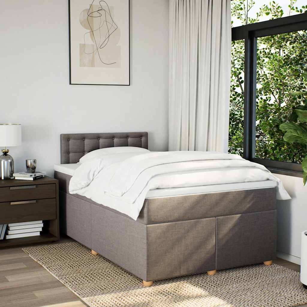 Giroletto a Molle con Materasso Tortora 120x190 cm in Tessuto | homemem39