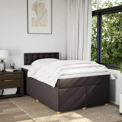 Giroletto a Molle con Materasso Marrone Scuro 120x200cm Tessuto | homemem39