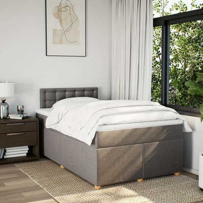 Giroletto a Molle con Materasso Tortora 120x200 cm in Tessuto | homemem39