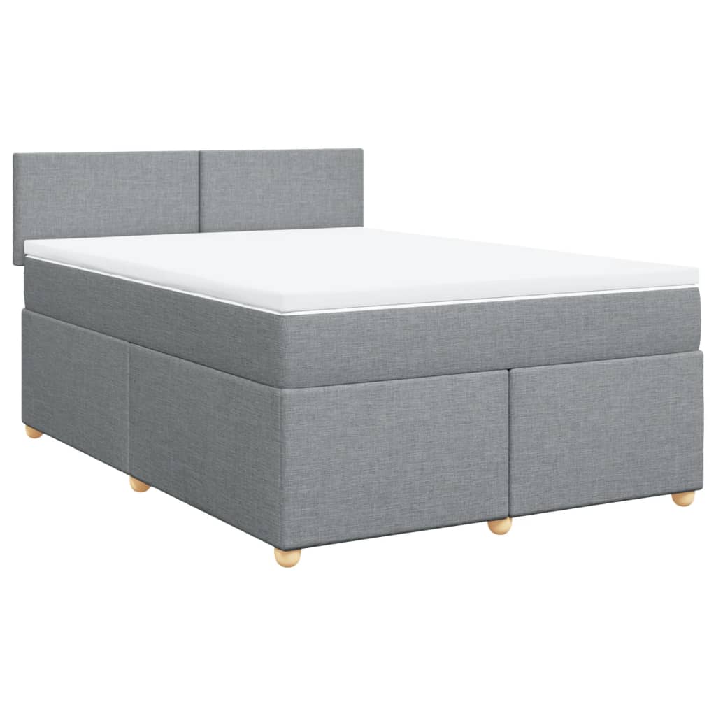 Giroletto a Molle con Materasso Grigio Chiaro 140x190cm Tessuto