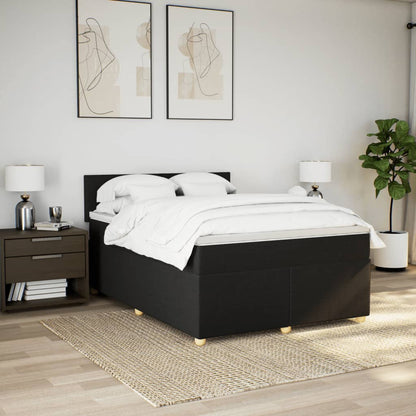 Giroletto a Molle con Materasso Nero 140x190 cm in Tessuto | homemem39