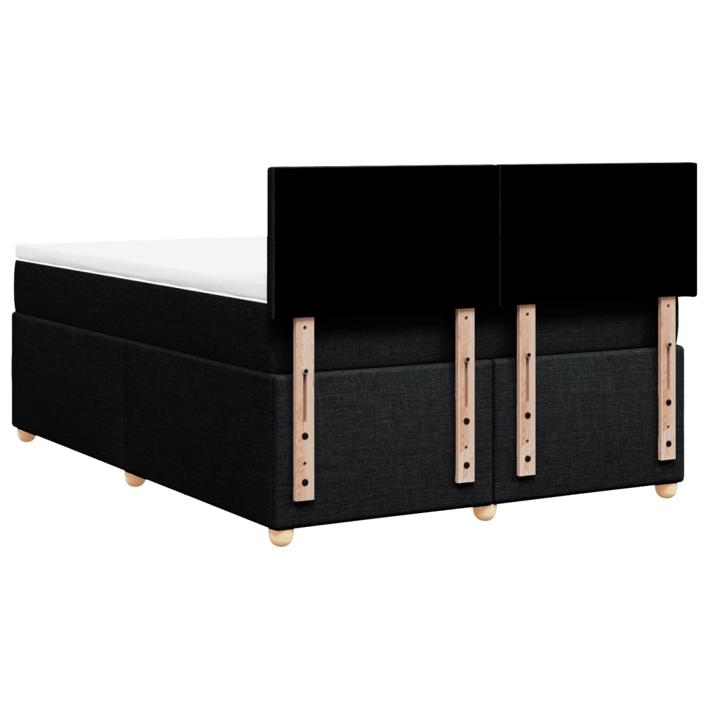 Giroletto a Molle con Materasso Nero 140x190 cm in Tessuto | homemem39