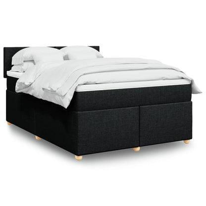 Giroletto a Molle con Materasso Nero 140x190 cm in Tessuto | homemem39