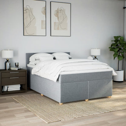 Giroletto a Molle con Materasso Grigio Chiaro 140x190cm Tessuto | homemem39