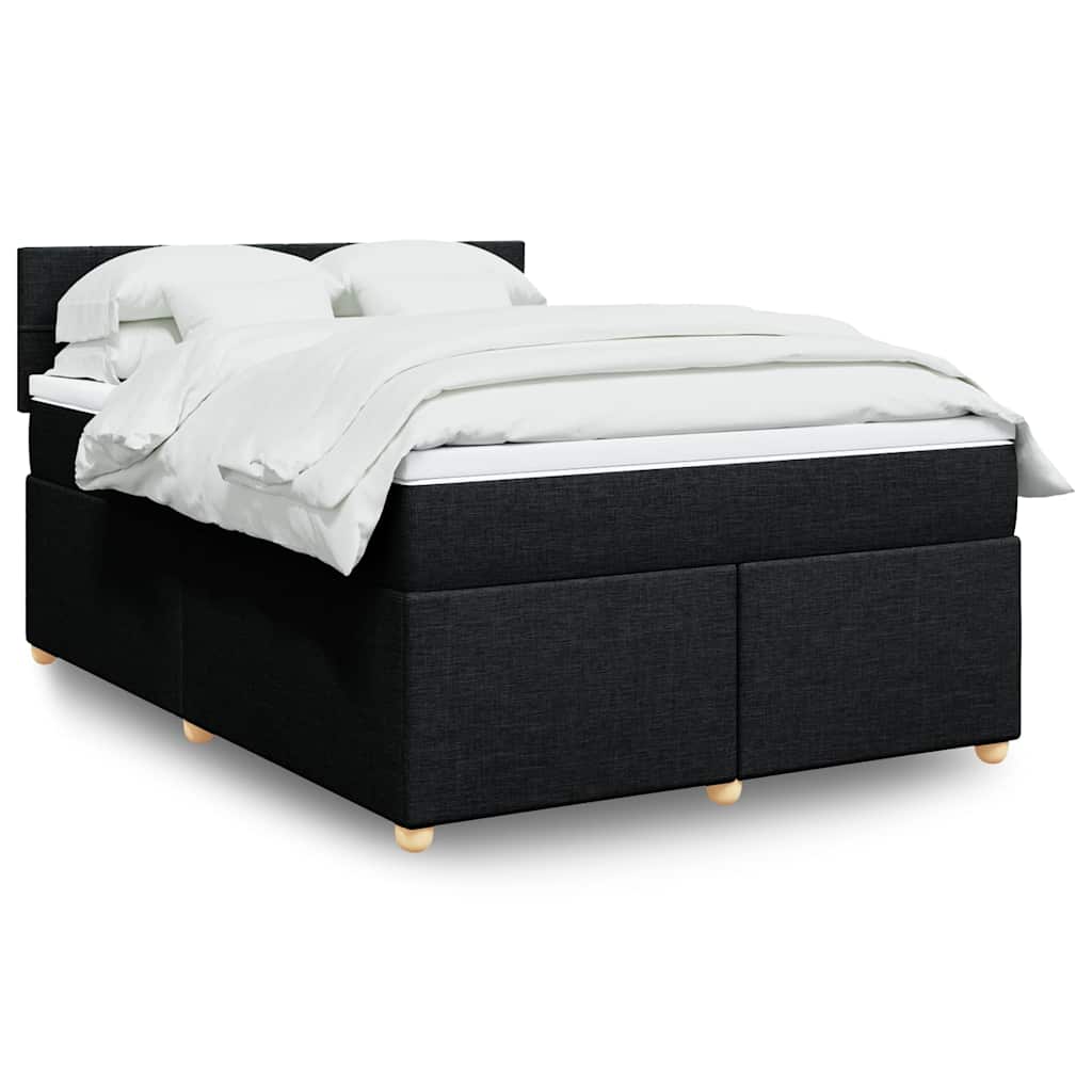 Giroletto a Molle con Materasso Nero 140x190 cm in Tessuto | homemem39