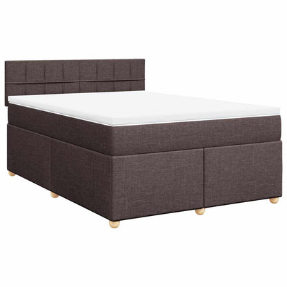 Giroletto a Molle con Materasso Marrone Scuro 140x190cm Tessuto | homemem39
