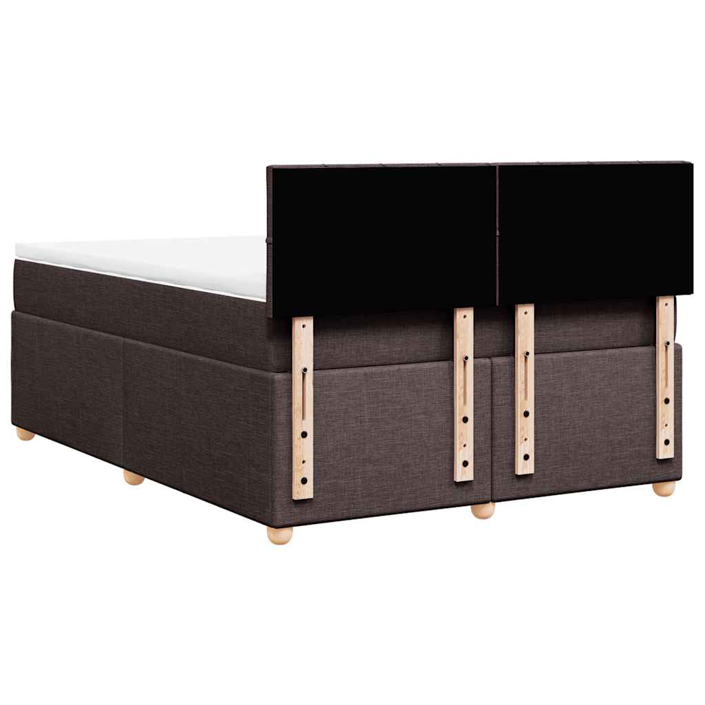 Giroletto a Molle con Materasso Marrone Scuro 140x190cm Tessuto | homemem39