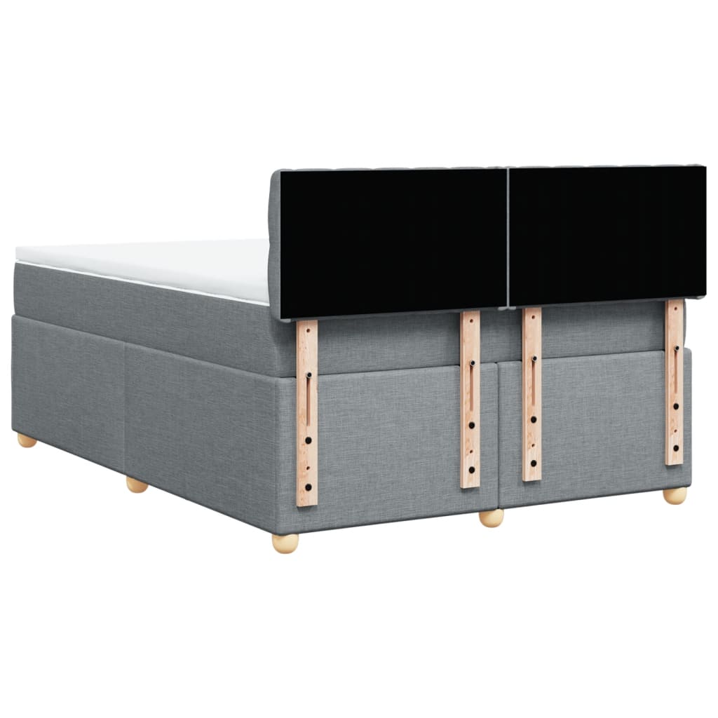 Giroletto a Molle con Materasso Grigio Chiaro 140x190cm Tessuto | homemem39
