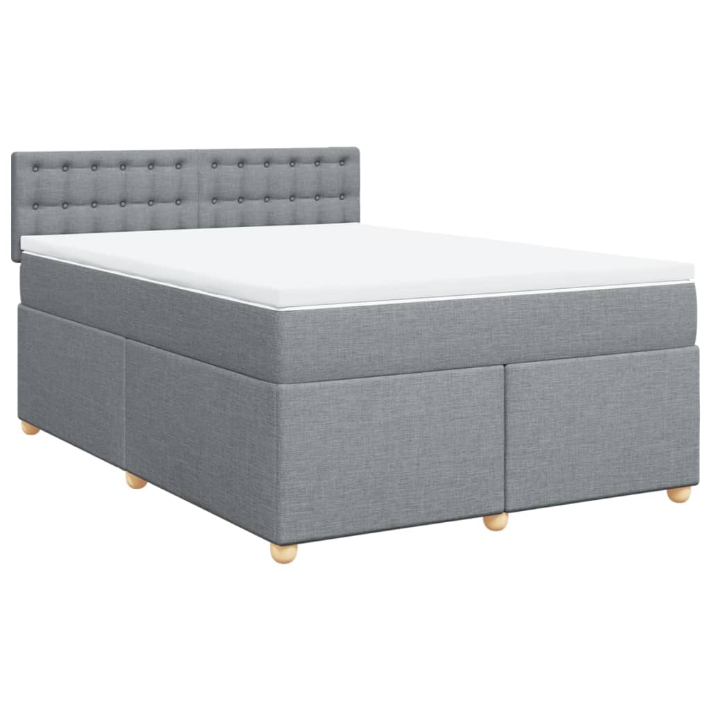 Giroletto a Molle con Materasso Grigio Chiaro 140x190cm Tessuto | homemem39