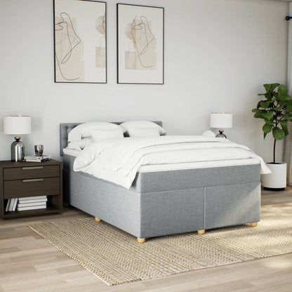 Giroletto a Molle con Materasso Grigio Chiaro 140x190cm Tessuto | homemem39