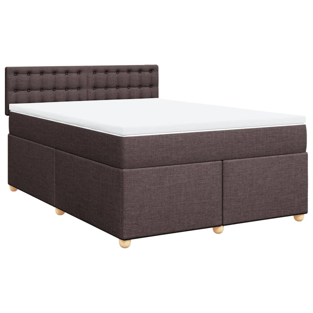 Giroletto a Molle con Materasso Marrone Scuro 140x190cm Tessuto | homemem39