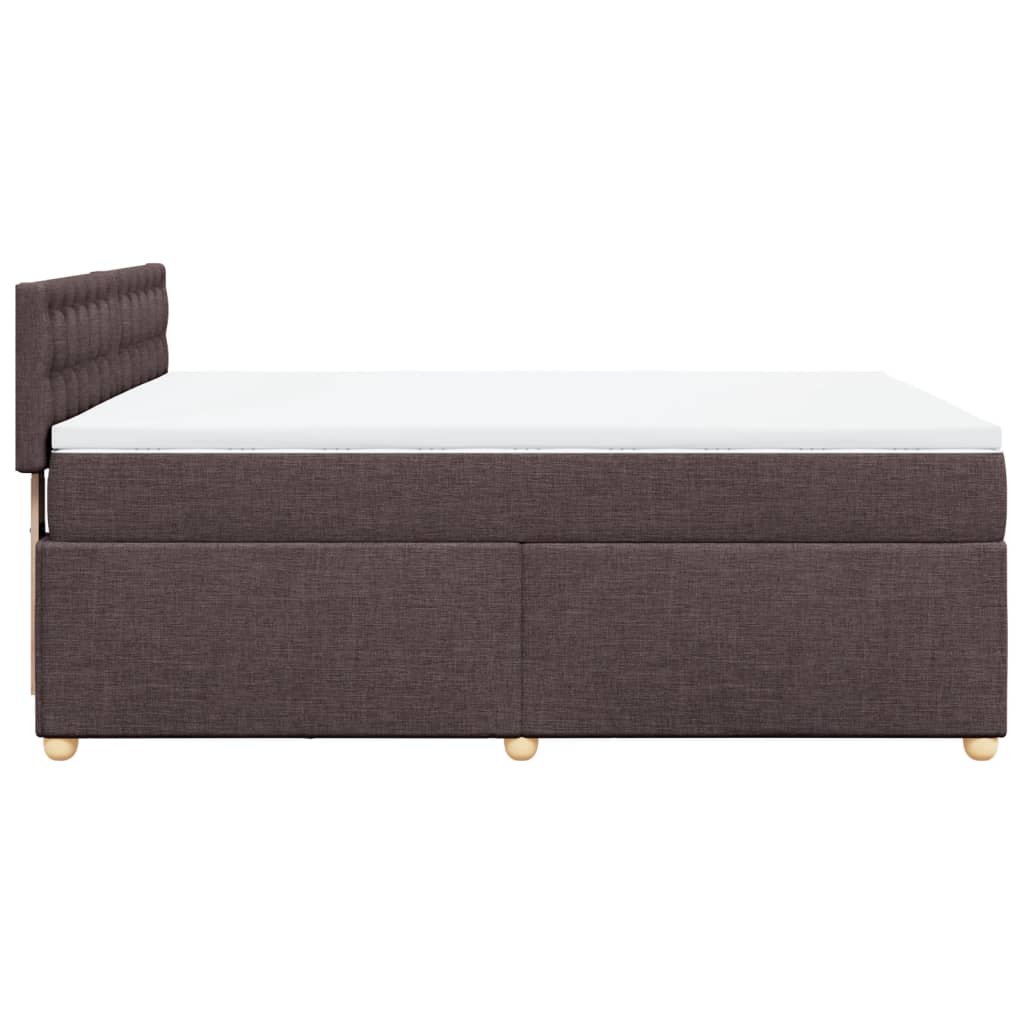 Giroletto a Molle con Materasso Marrone Scuro 140x190cm Tessuto | homemem39