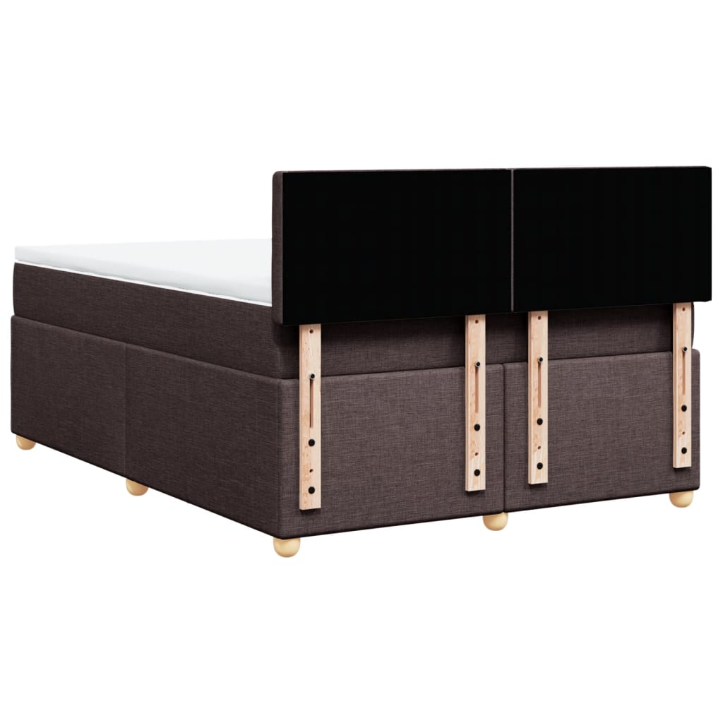 Giroletto a Molle con Materasso Marrone Scuro 140x190cm Tessuto | homemem39