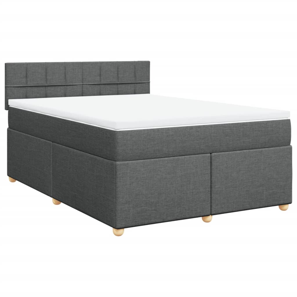 Giroletto a Molle con Materasso Grigio Scuro 140x200cm Tessuto | homemem39
