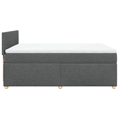Giroletto a Molle con Materasso Grigio Scuro 140x200cm Tessuto | homemem39