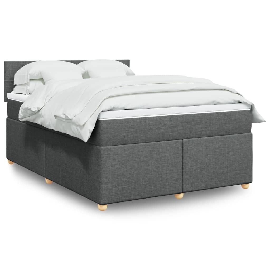 Giroletto a Molle con Materasso Grigio Scuro 140x200cm Tessuto | homemem39