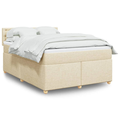 Giroletto a Molle con Materasso Crema 140x200 cm in Tessuto | homemem39