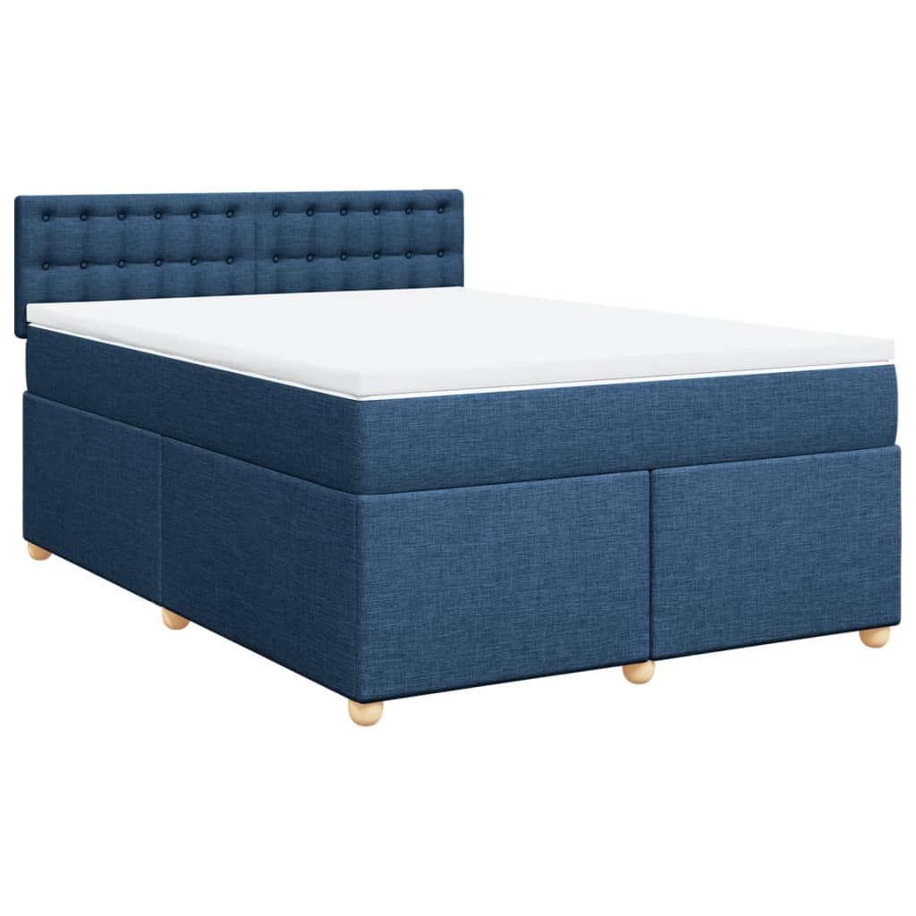 Giroletto a Molle con Materasso Blu 140x200 cm in Tessuto | homemem39