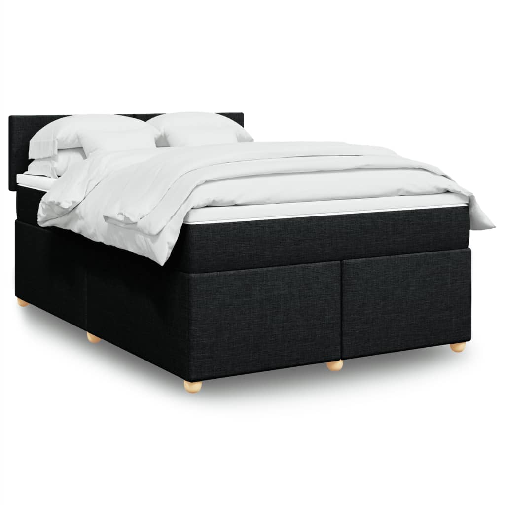 Giroletto a Molle con Materasso Nero 160x200 cm in Tessuto | homemem39